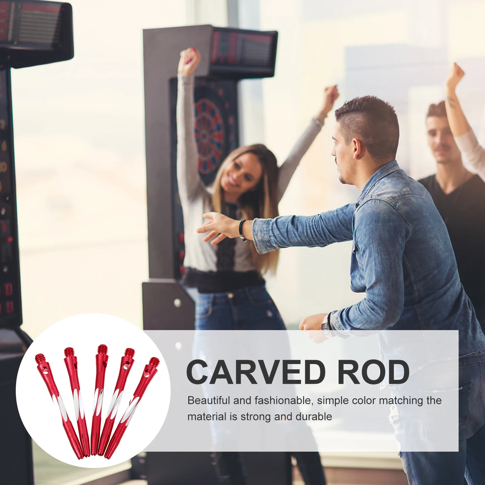 

5Pcs Aluminium Alloy Shaft Dart Accessories Standard Thread Durable Metal Shafts Non-Slip Grip for Precise Game Control