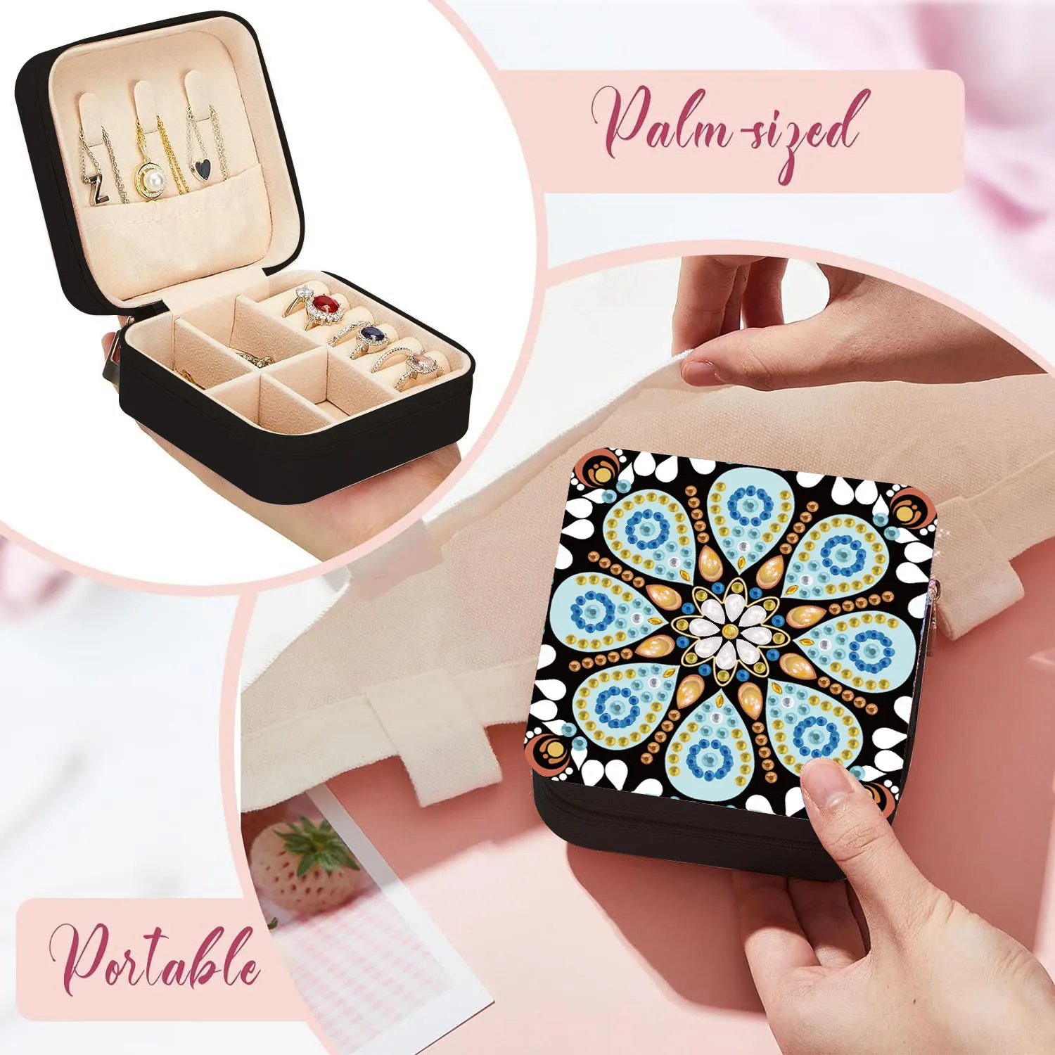 

DIY Rhinestone Studded Jewelry Box 2 Pcs Souvenirs Birthday Gift Decorative Figurine New Arrival Hot Selling