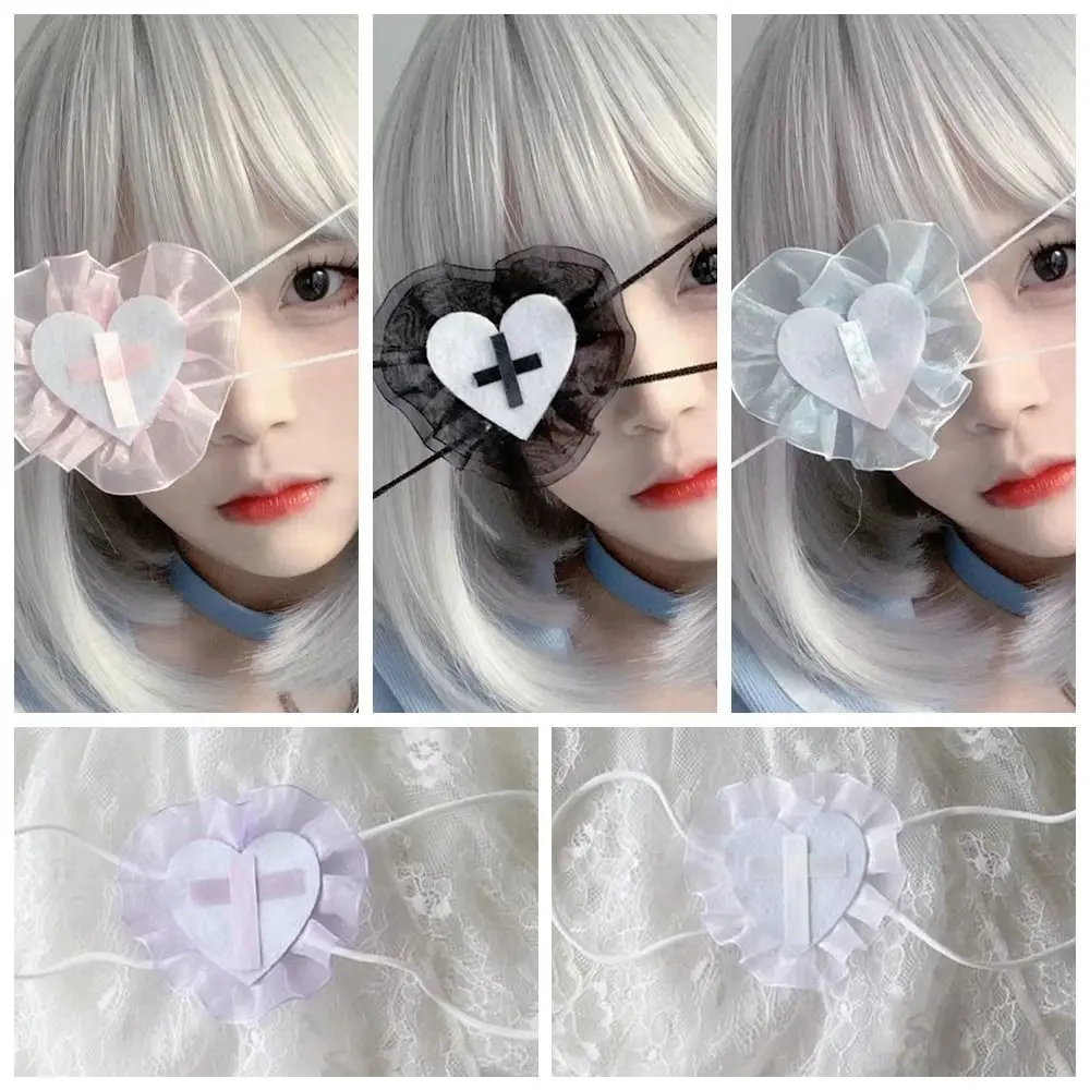 Accesorios para ojos DIY para niñas, lindo Lolita ajustable, venda para los ojos, Cosplay, un solo ojo