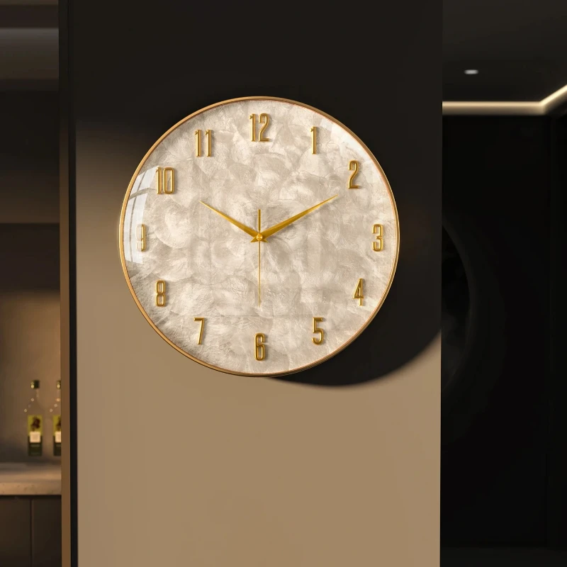 

Horloge murale de luxe en coquillage, Design minimaliste moderne, décor de salon créatif, mouvement silencieux, Art de maison él