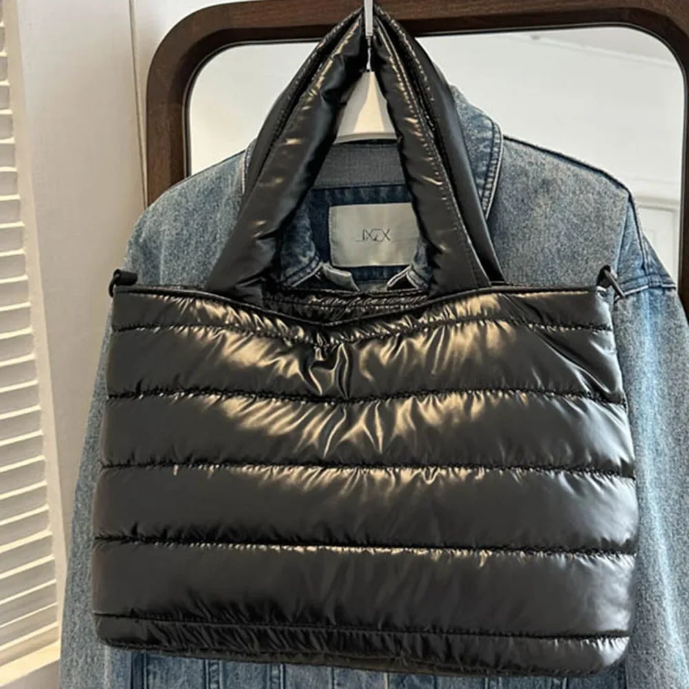 Borsa a tracolla da donna borsa a tracolla trapuntata leggera borsa a tracolla con cerniera di grande capacità borsa per la spesa da viaggio Casual