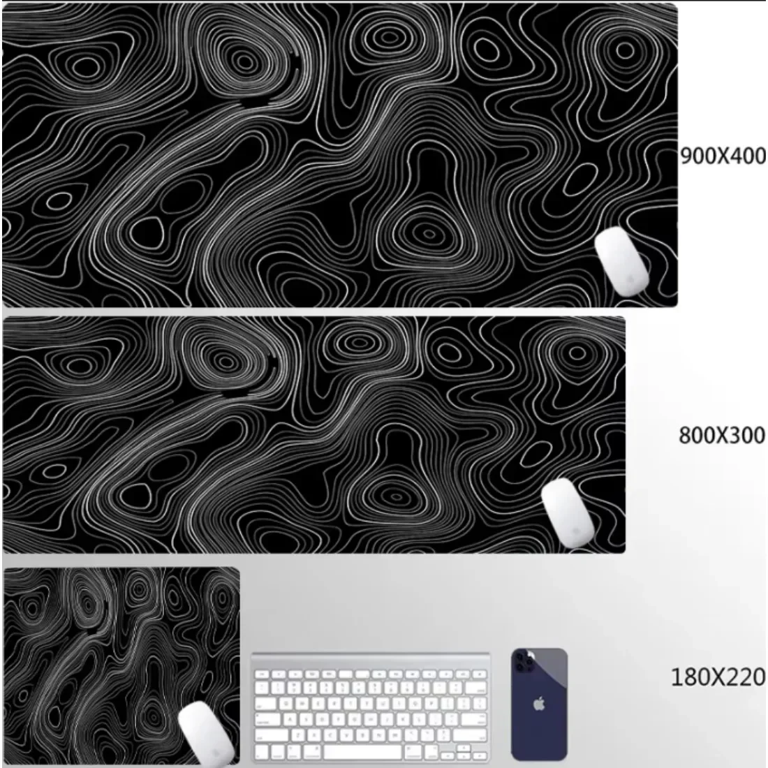 CIFBUY 1pc Strata Liquid Pattern  Gaming Mouse Pad,Soft Non-slip Rubber Base,Large Computer Desk Mat