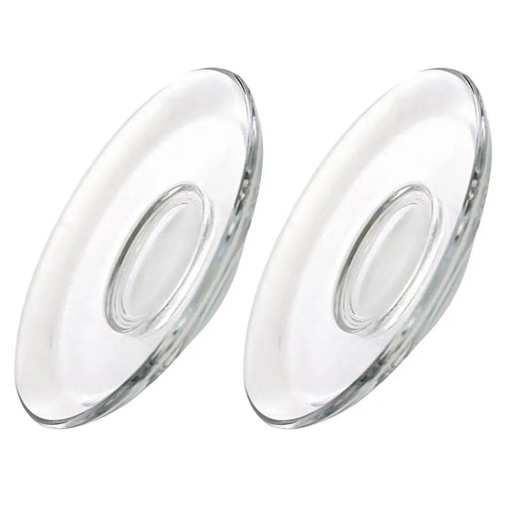 2 قطعة طبق زجاجي شفاف مستدير كأس إبداعي حصيرة للمنزل فندق غرفة الشاي استخدام قاعدة أكواب مزخرفة صلصة زجاجية صغيرة متعددة