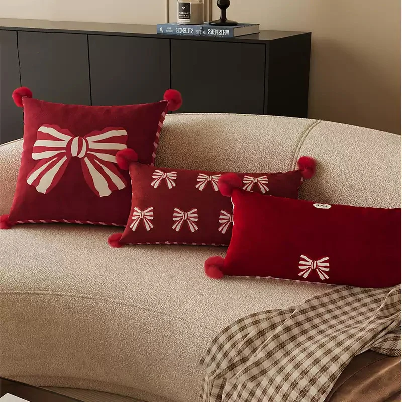 

Pink Bow Tie Throw Pillow For Bedroom Office Chair Living Room Sofa And Newlywed Couple