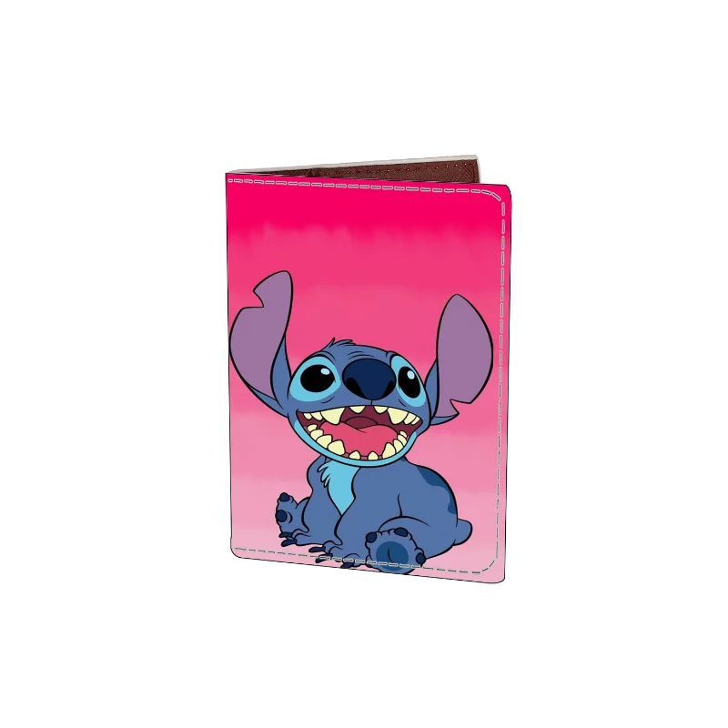 Disney Stitch Passport Storage Bag Fashion PU Leather Travel Passport Holder Wallet Portable Document Passport Protective Clip