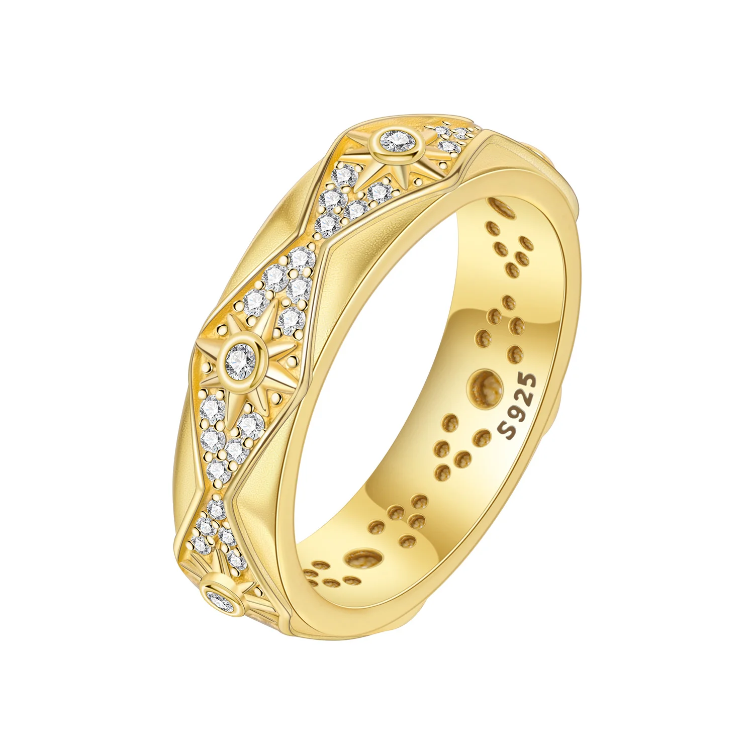 Women's Vintage Pattern Closed Ring in S925 Sterling Silver