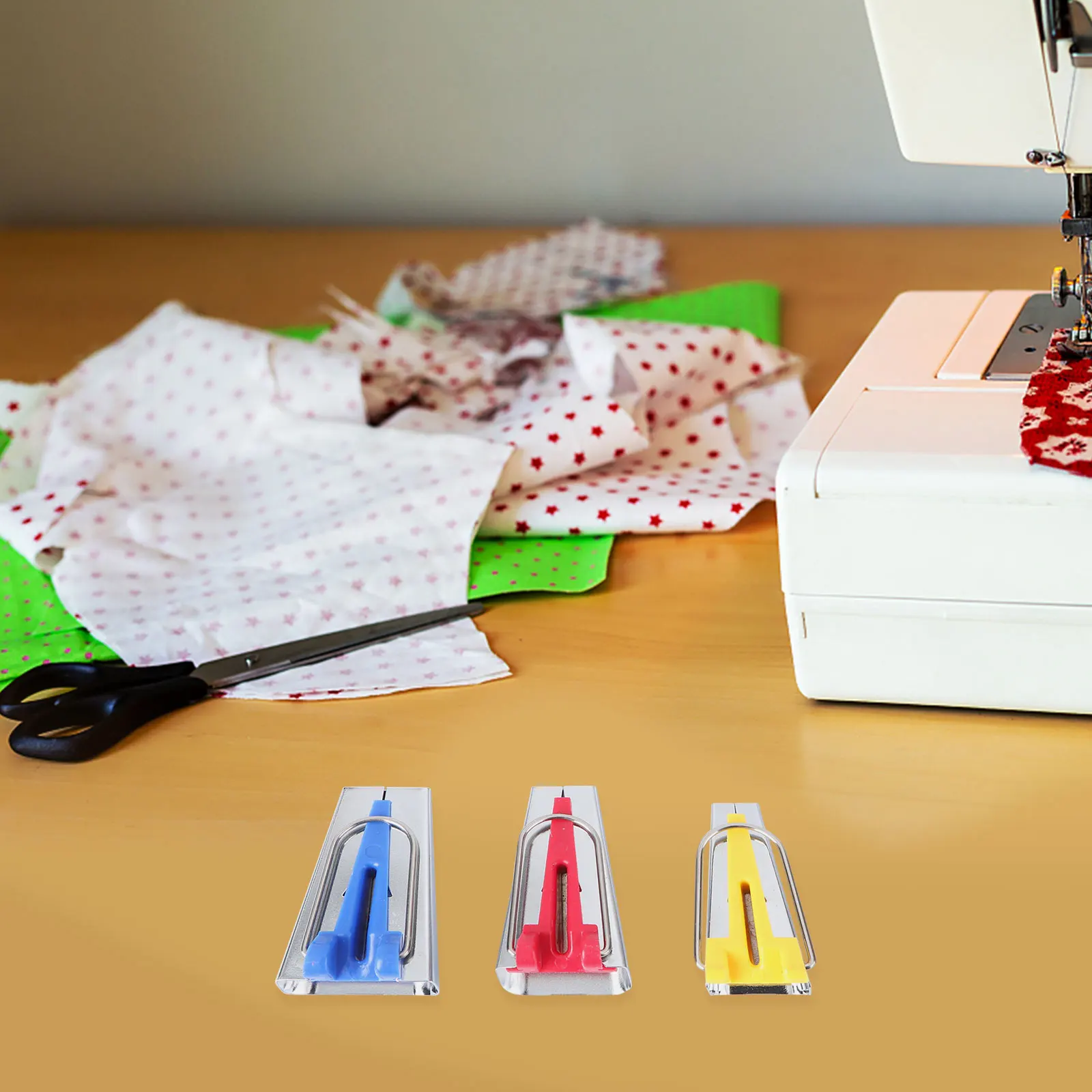 

5pcs Bias Tape Maker Set Fabric Tools 6mm 9mm 12mm 18mm 25mm Sizes Quilting Sewing Binding Makers Portable Practical