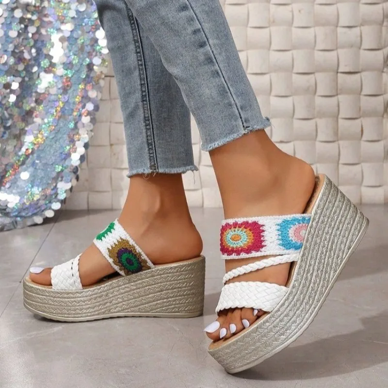 

Women Sandals Summer New Outdoor Beach Sandals Comfortable Shallow Wedges Shoes for Women Designer Casual Sandals