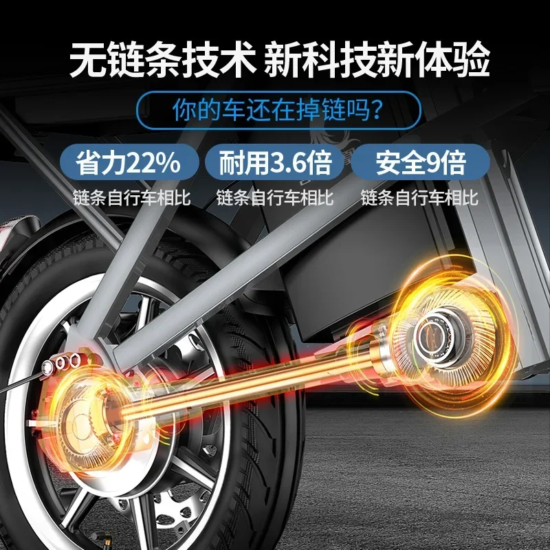 ANo Chain Folding Electric Bicycle Ultralight Foldable Lightweight Electric City Bike
