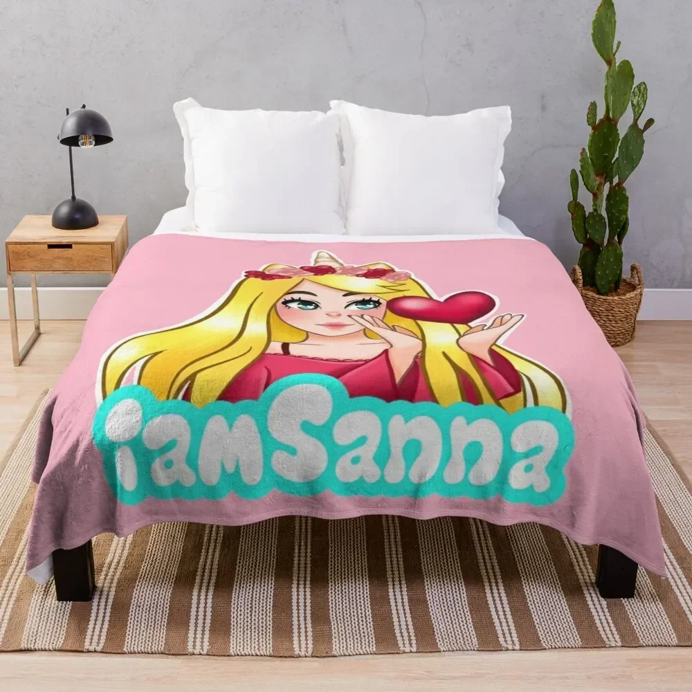 

iamSanna Loves Unicorns Pink Throw Blanket Cute Furry Blankets For Bed Shaggy Blankets