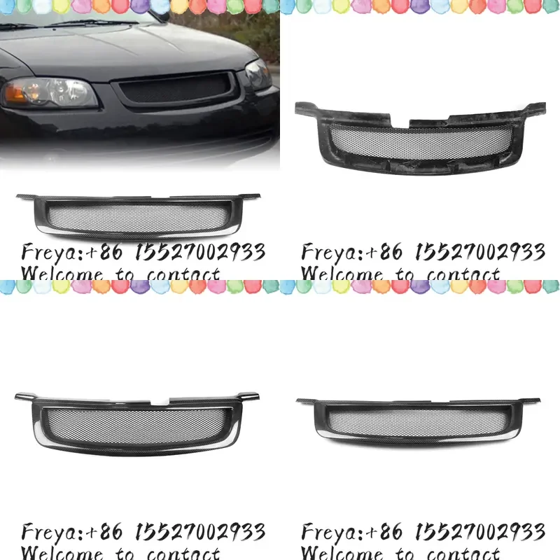 Racing Grill Carbon Fiber/Fiberglass Honeycomb Style Car Upper Bumper Hood Mesh Grid Front Grille For Sentra 2004-2006