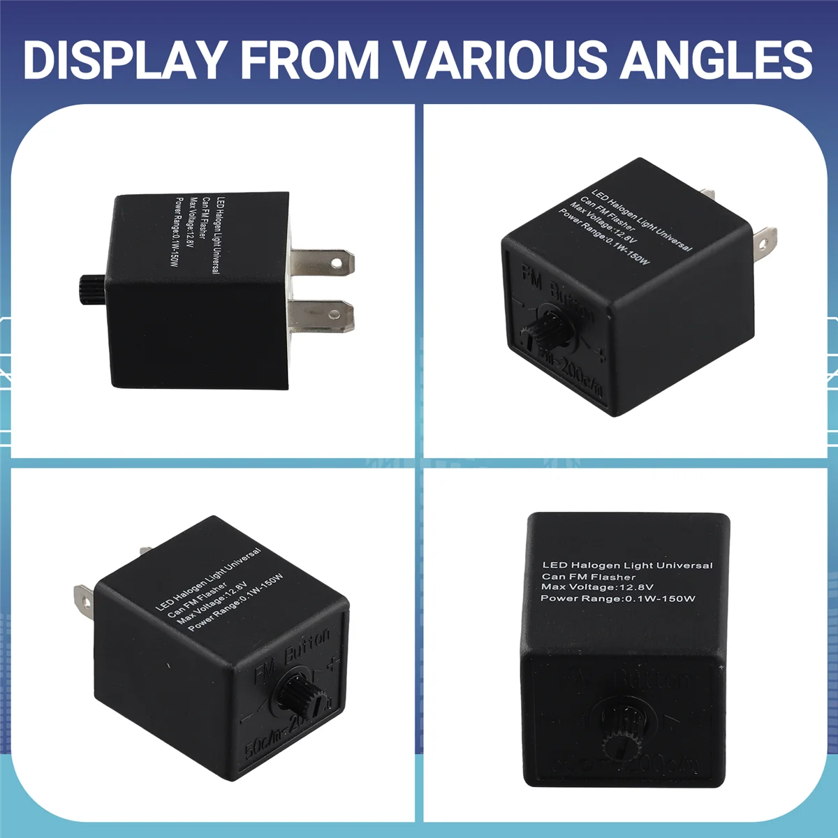 #93V Automotive Parts & Accessories,12V 3-PIN Adjustable LED Flasher Relay for Automotive Motorcycle,black