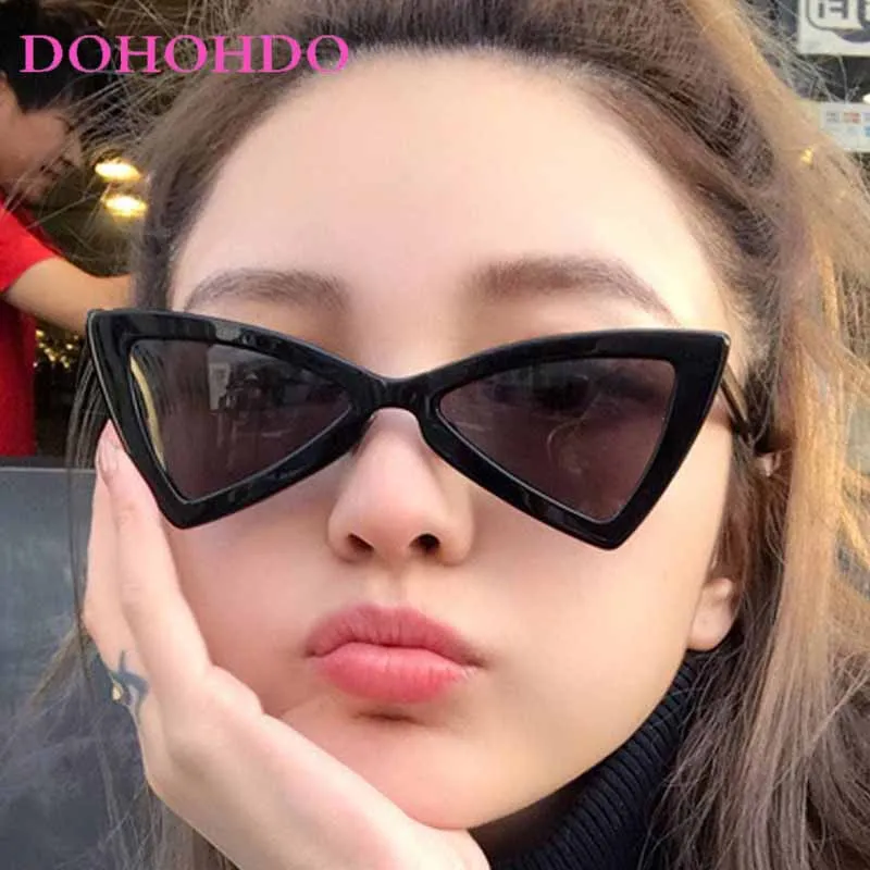 

New Fashion Luxury Inverted Triangle Cat Eye Trendy Brand Design Sunglass Women Driving Shades Travel Sunglass Men UV400 Lentes