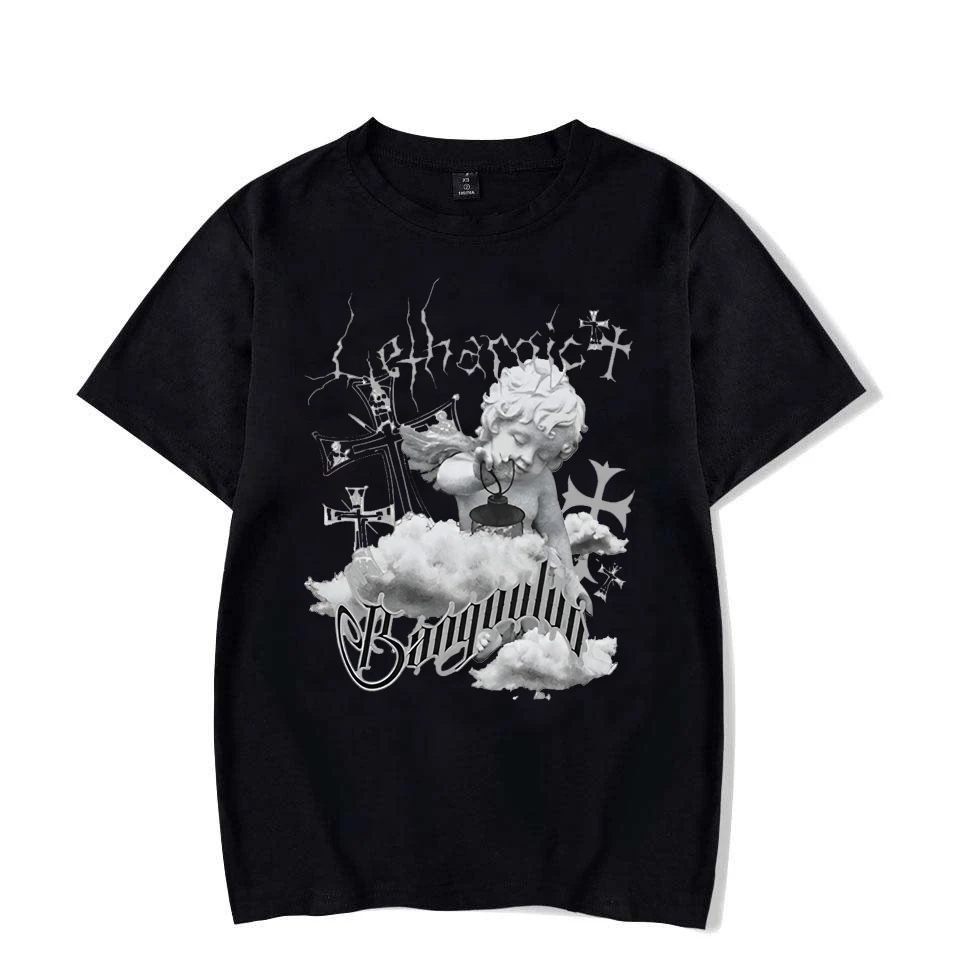 

Short Sleeved Round Neck Couple T-shirt Niche Design American Cupid Floor Lamp Large Size Loose Fashionable Men Women T-shirts