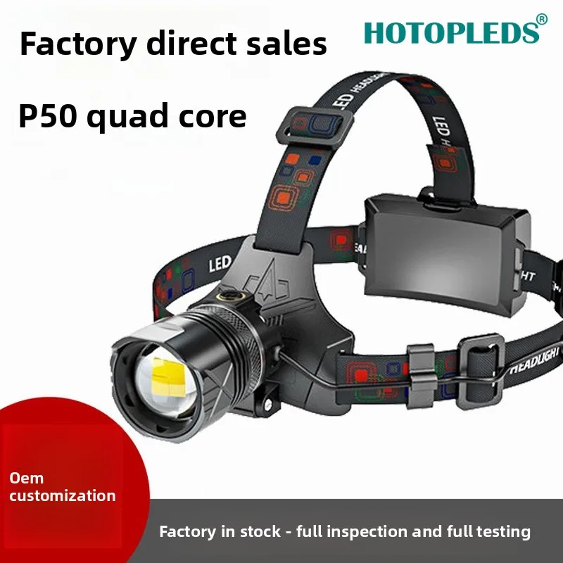 

induction high-brightness long-range shooting head-mounted outdoor night fishing light rechargeable zoom strong light headlight