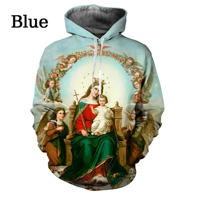 Personality Christian Hoodie Virgin Street Faith Unisex Hoodie Fashion Guadalupe Virgin Mary of Mexico 3D Print Sweatshirt