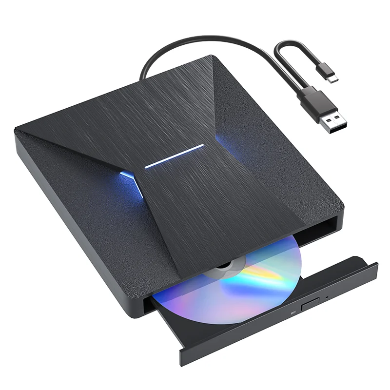 

Внешняя записывающая устройство Bluray CD DVD USB 3.0 и Type-C Bluray CD DVD-считыватель и запись 3D тонкий оптический привод CD для ПК, ноутбука MacBook