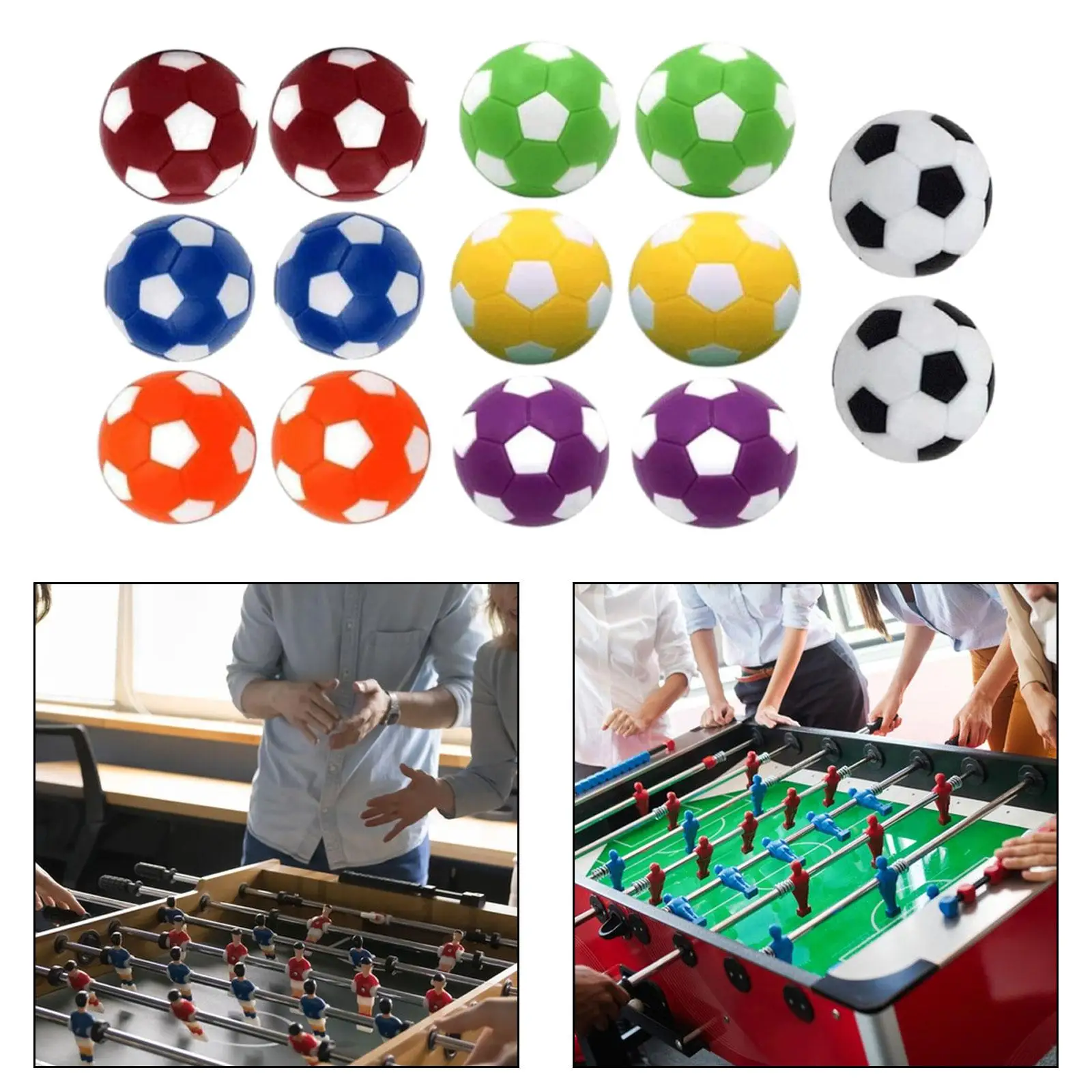 

14x Foosball Balls 1.42" Mini 7 Colors Multicolor 36mm for Finger Sport Table Football Machine Party Games Tabletop Game Indoor