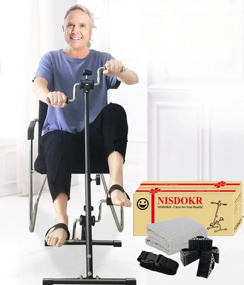 Exerciser Bike Hand Arm Leg and Knee Peddler Adjustable Fitness Equipment for Seniors, Elderly Home Pedal Exercise Bike fo