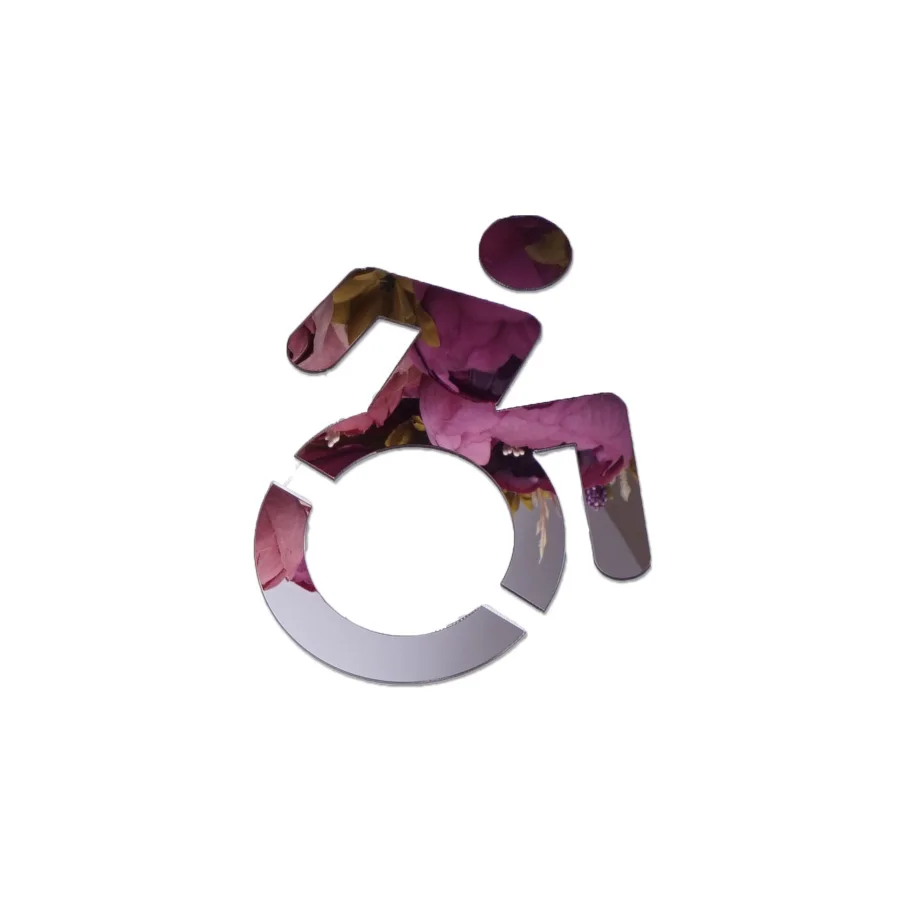 Disabled Wheelchair Warning Signage Sticker Handicapped Only Instruction Stickers Acrylic Mirror Wall Indicator for Outdoor Use