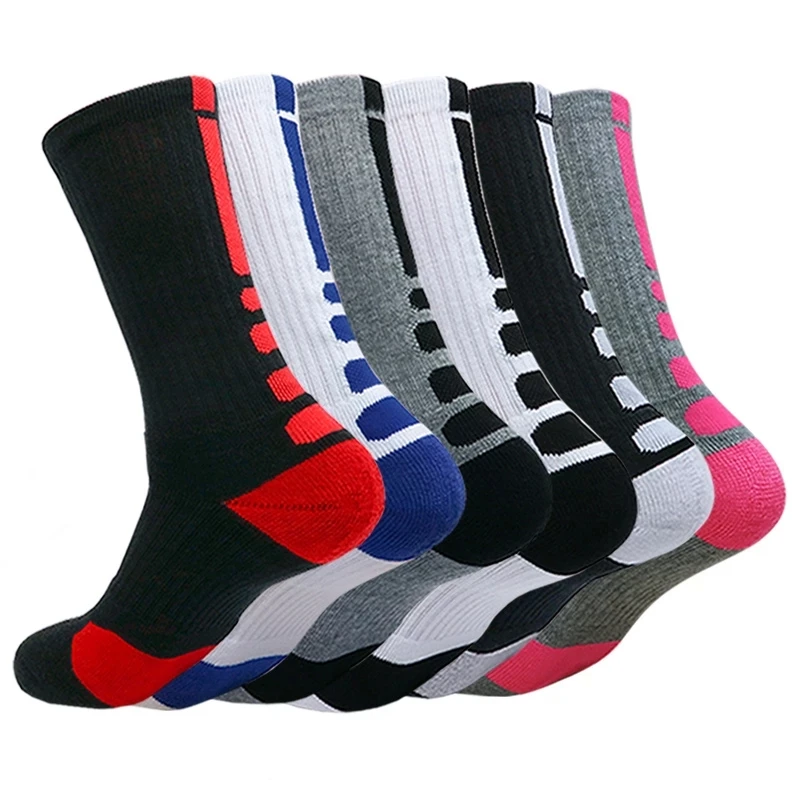 

5 Pairs Male Sports Socks Set with Cushioning Terry Basketball Cycling Running Hiking Tennis Socks Set Female Ski Cotton