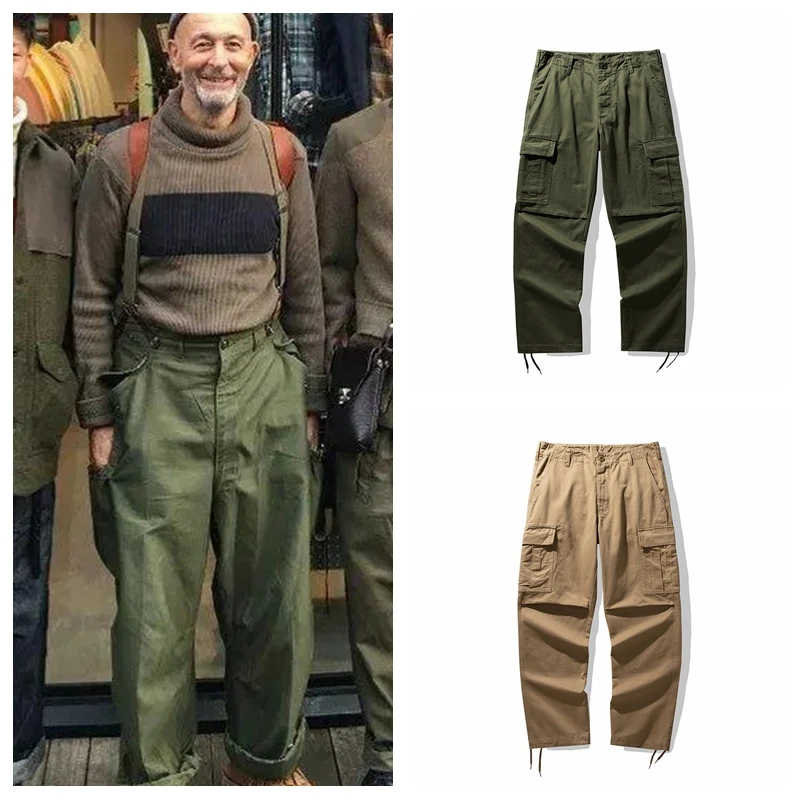 

Vintage M65 Military een 280g Men's Casual Motorcycle Multi-ket Workwear Pants High Waist Loose Fit Youth Faion