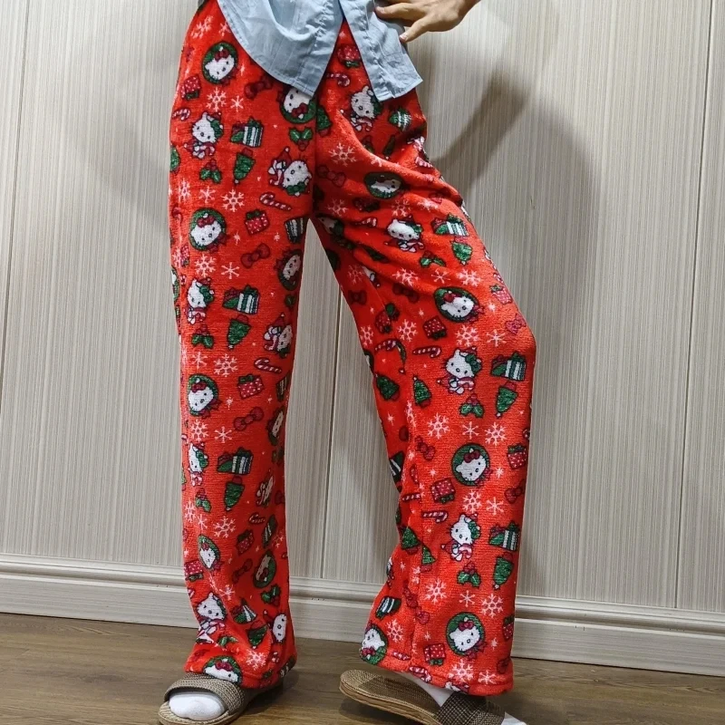Y2K Hello Kitty pyjama anime damespyjama Cartoon Fashion Home Nachtkleding Broek Leisure Home Kleding Winterbroek