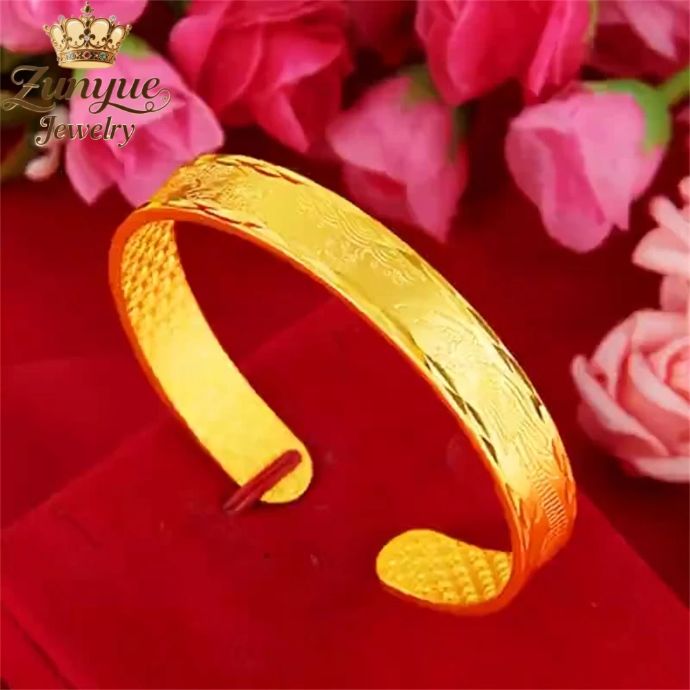 

Sand Gold Auspicious Dragon And Phoenix Pattern Bracelet Luxury Quality Jewelry Best Selling Fashion Jewelry Exquisite Charms