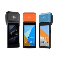 Oem H10 H10S 5.5 Inch Handheld Android Pos Terminal Sale Blue 4 Core Cpu Touch Screen for Retail Shops and Nfc Pos Terminal Sale