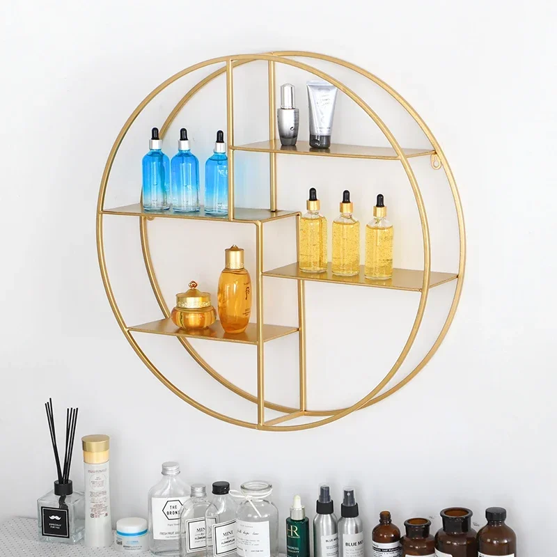 Super Large storage nail salon shelf wall hanging display rack rounded design Nail Polish glue wall shelf lipstick mask cosmetic