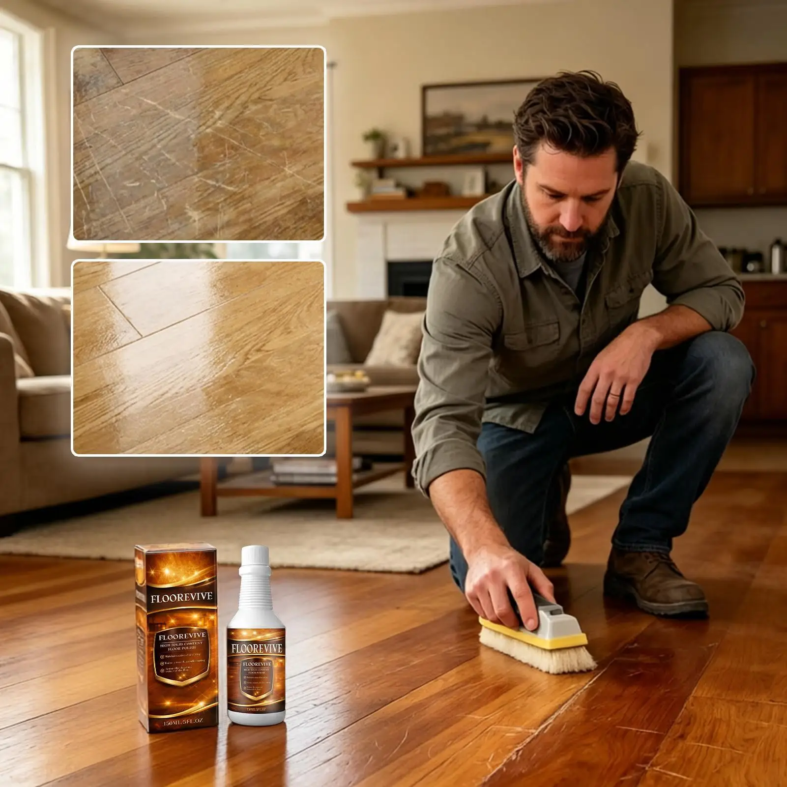 Floor Repair Polishing Agent 150ml High Gloss Polishing Cleaner Floor Cleaner Scratch Remover Agent for Restoration Refinishing