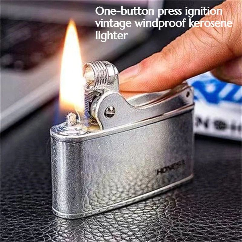 

NEW Classic Vintage Style Windproof Lighter with One-button Ignition for Creative Portable Use By Men Cigarette Accessories