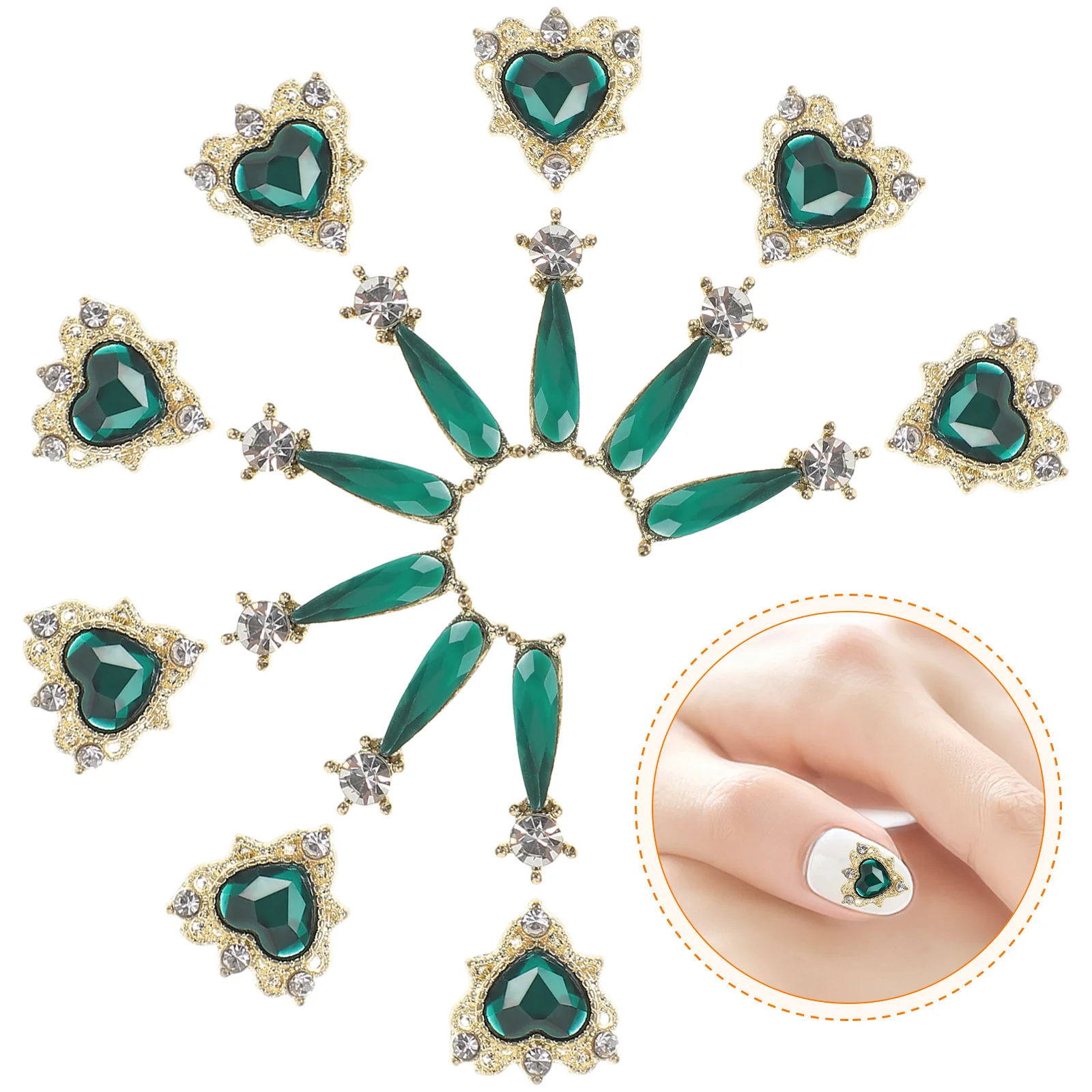 

20pcs Alloy Charms Glass Diy Manicure Decorations For Women Nail Art Supplies Small Gems Halloween Nail Accessories