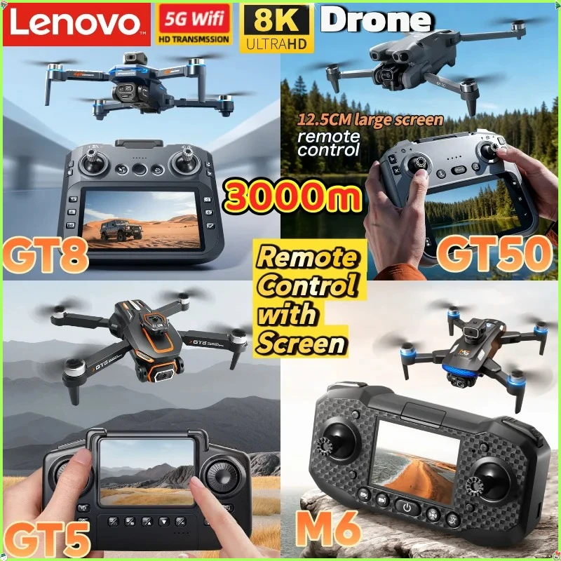 

Дрон Lenovo 8K с камерой GT8 GT50 GT5 M6, квадрокоптер с Wi-Fi и функцией обхода препятствий, двойной FPV, мини-дрон-игрушка