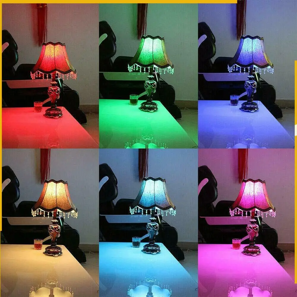 

A92P 3 Вт Smart E12 RGB светодиодная красочная лампа изменения цвета с 24 свечами, кнопка дистанционного управления, прозрачный абажур