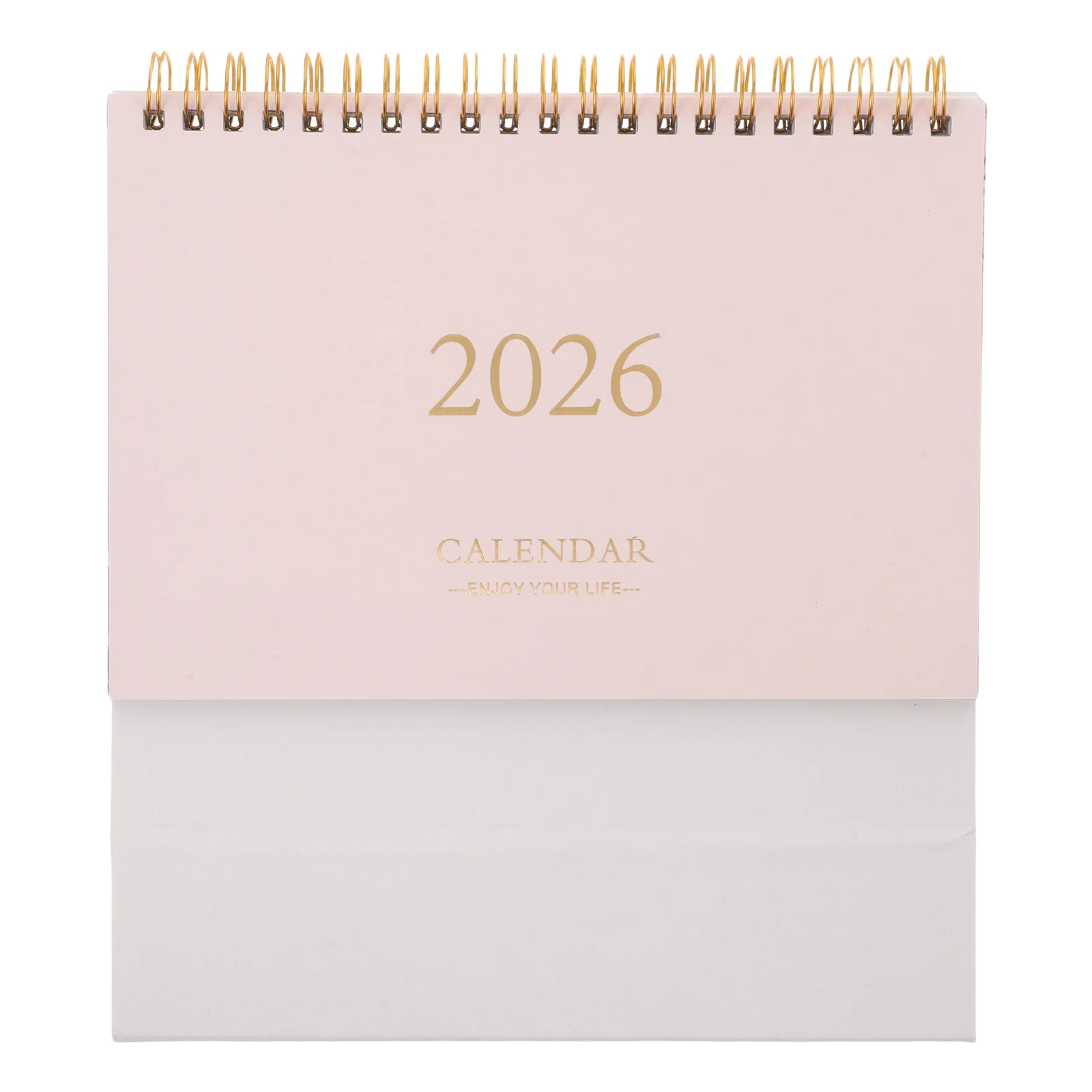 

Mini Desktop Calendar 2026 Pink: Compact Standing Flip Planner With Twin-Wire Binding Small Desk Calendar For Daily Schedule