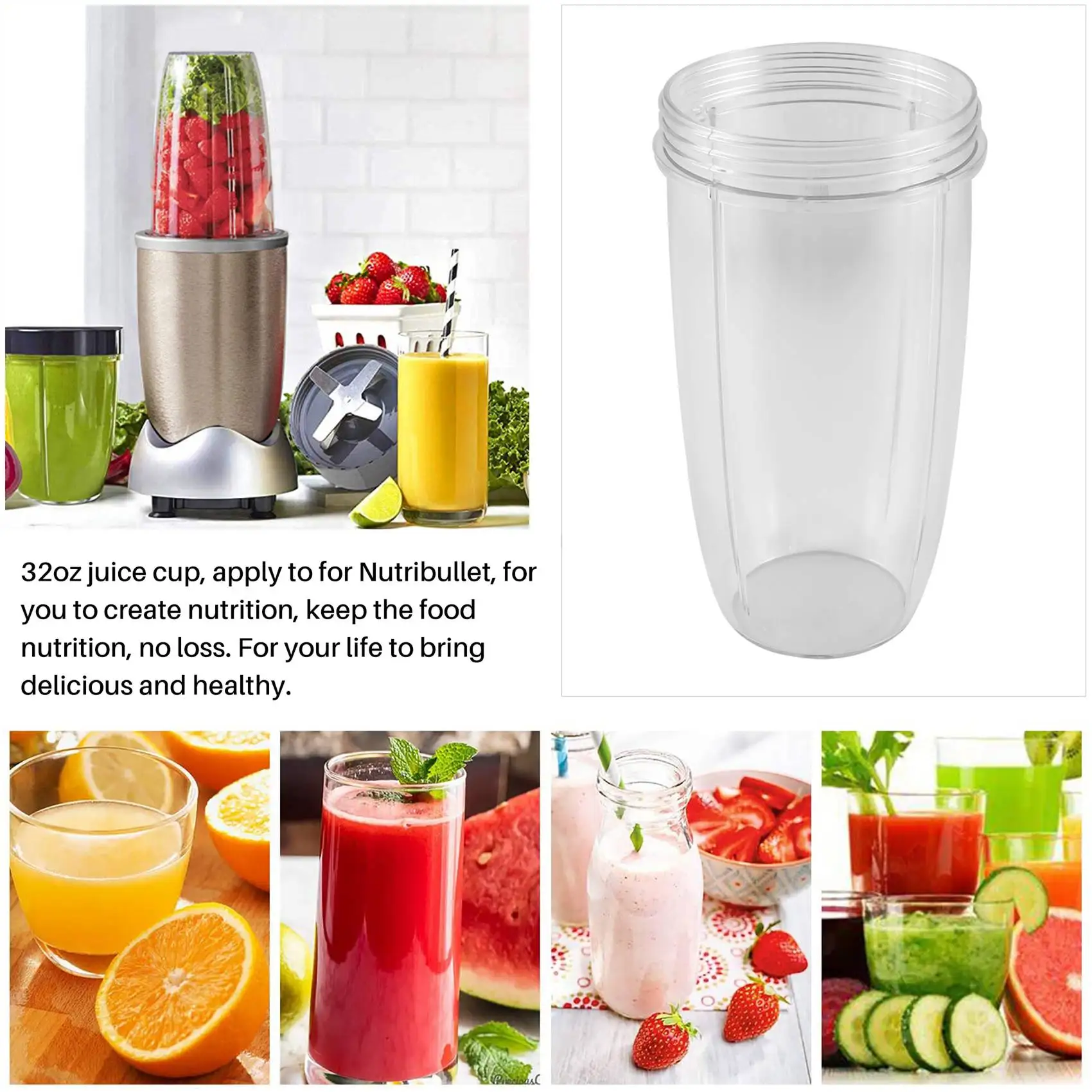 Juicer Cup Mug Clear Replacement For Nutribullet Nutri Juicer 32Oz Juicer 32Oz Cup Replacement Parts HOT