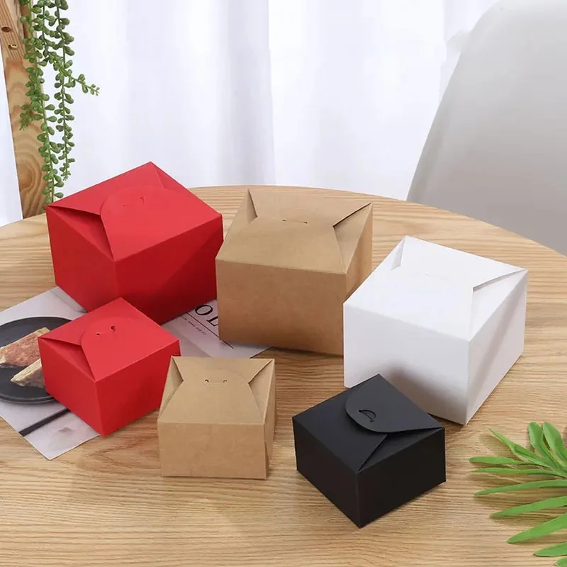 10/30/50 Stück quadratische Süßigkeitenboxen aus Kraftpapier, geeignet für Hochzeiten, Geburtstagsfeiern und Weihnachtsgeschenke – Detail 1