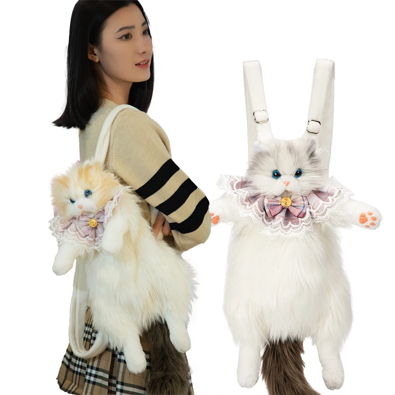 Mochila Kawaii Ragdoll Cat, regalos suaves para niñas, niños, bolso escolar, mochilas bonitas para novia y mujer, regalo de Navidad en 2 colores