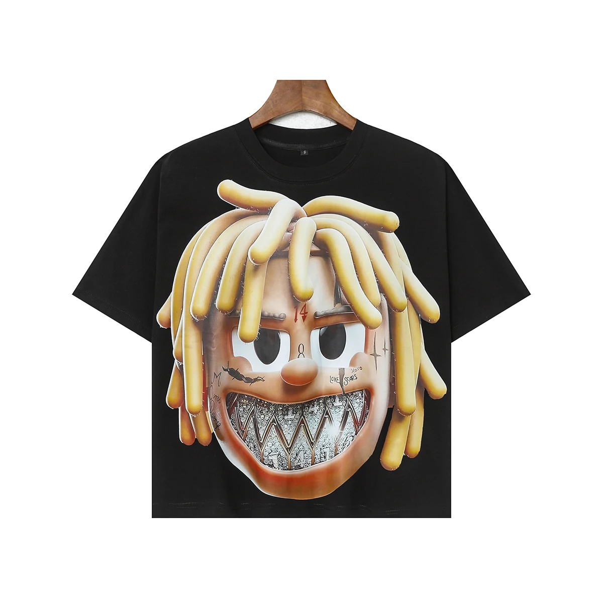 New Summer Bat Short Sleeve Top Tees for Men and Women Streetwear Crew Neck Cartoon Character Cotton Loose T-shirt Oversized