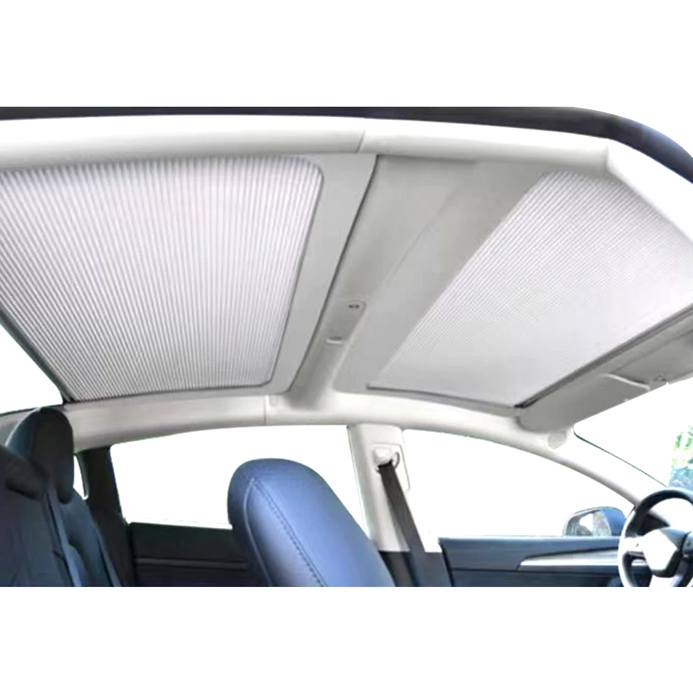 Ruiyyco-Sunshade para Tesla Model 3, tampa do telhado do carro, Sunlight Shield, acessórios de modificação retrátil, verão temperatura reduzir