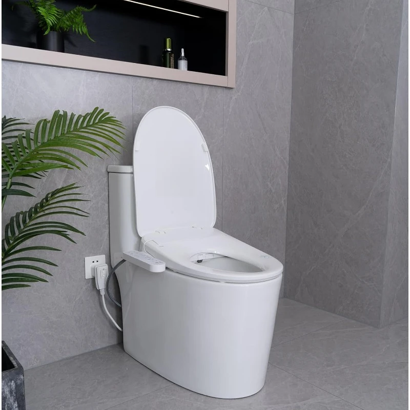 Extended smart toilet seat Electronic heated toilet seat Self-cleaning nozzle Temperature controlled cleaning Air dryer Toilet