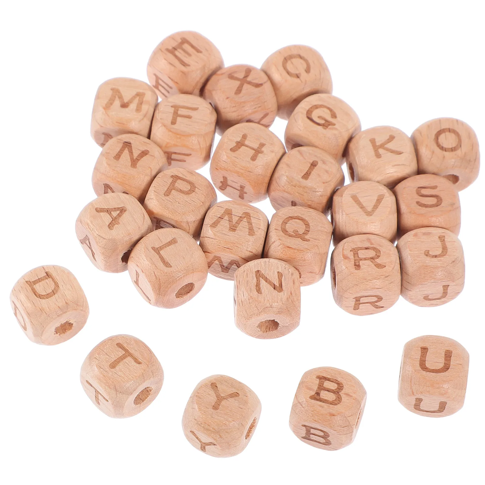 

104pcs Wood Letter Alphabet Craft Diy Jewelry Bracelet Necklace Decoration Garland Diy Accessories Multi-Function Wood Spacer