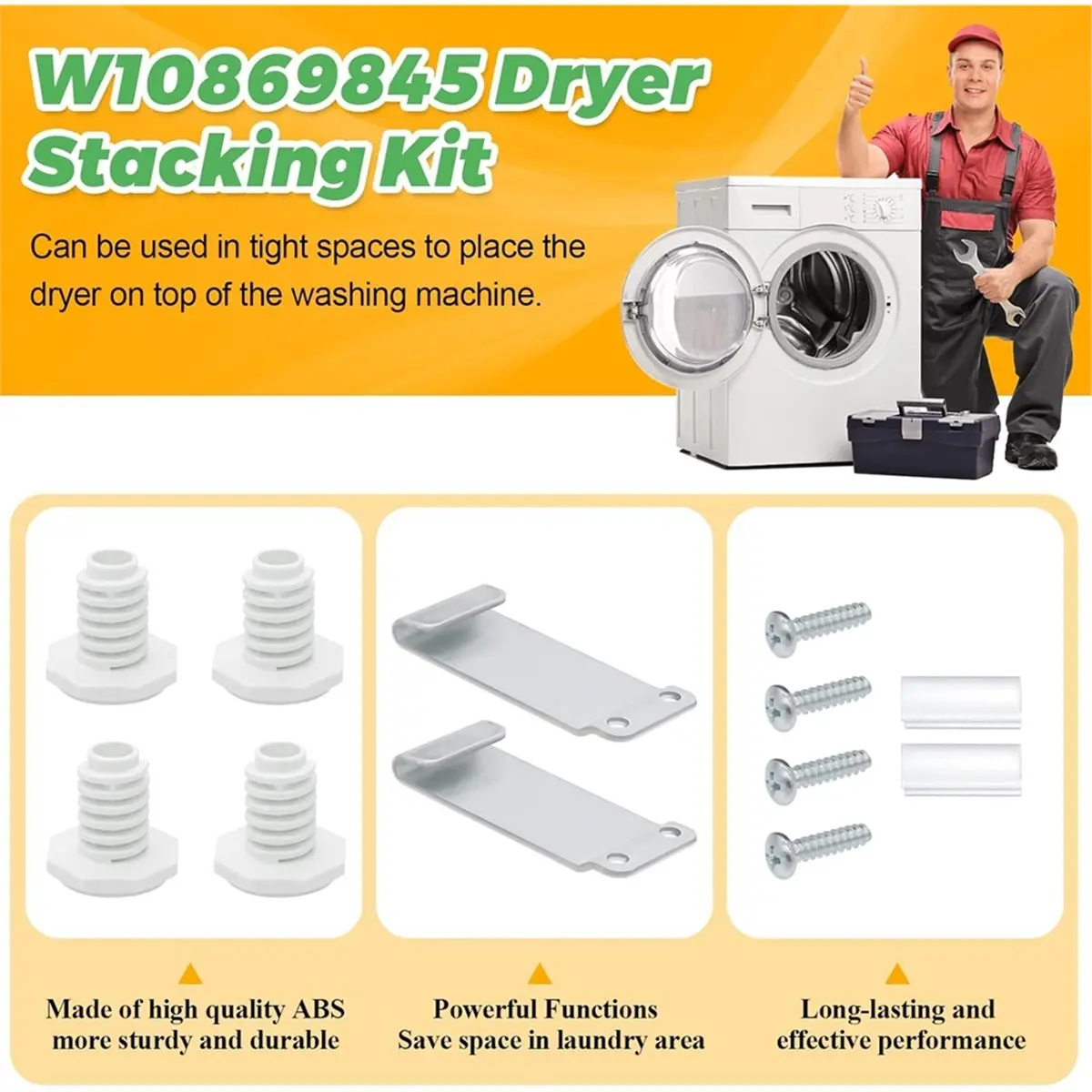 HHTL W10869845 Dryer Stacking Kit Replacement for Standard and Long Vent Dryer & Washer -W10298318 W10761316