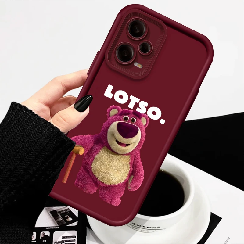 Strawberry Bear Disney Cartoon Eye Ladder For Xiaomi Redmi Note 13 12 12C 11 11S 10 10C 10A 9C 9A Pro 5G TPU Phone Case