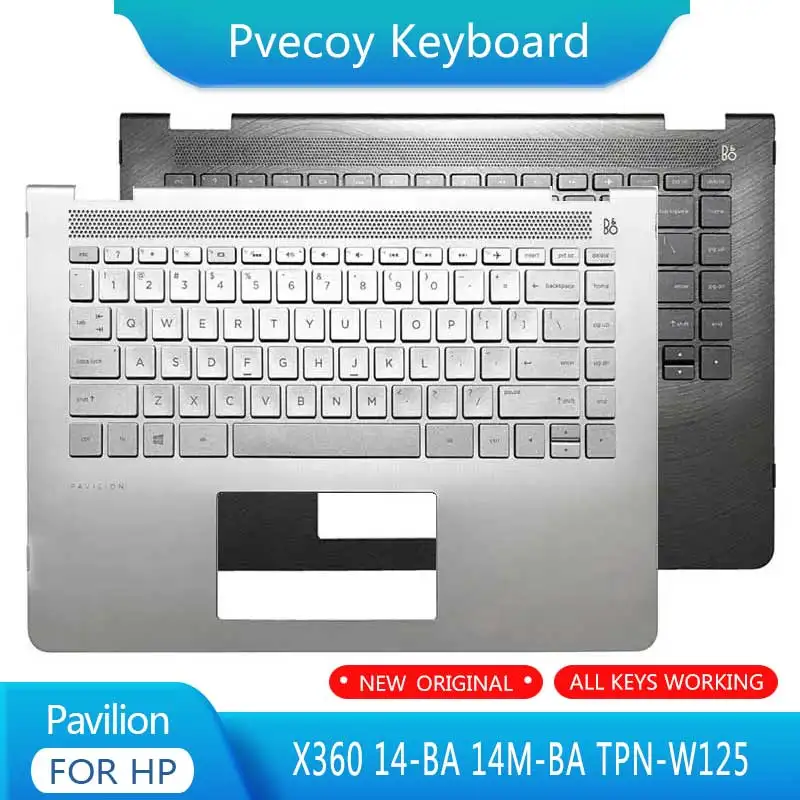 

New For Pavilion X360 14-BA 14M-BA TPN-W125 Laptop Palmrest Case Keyboard US English Version Upper Cover