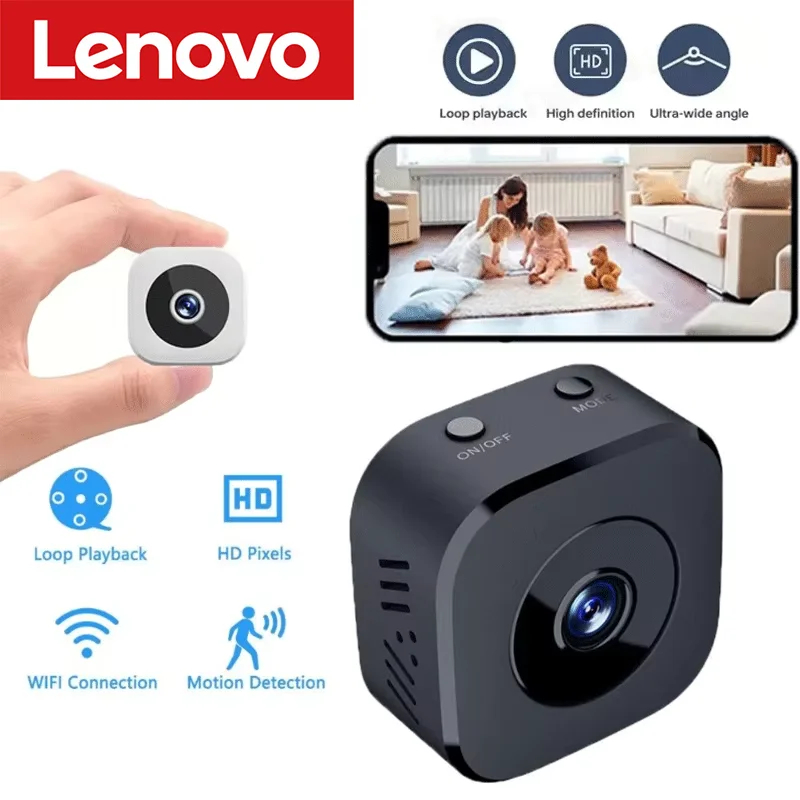 Lenovo6K Mini Security Camera Wireless 2.4G WiFi Monitoring Security Protection Remote Night Vision Surveillance Smart Home New