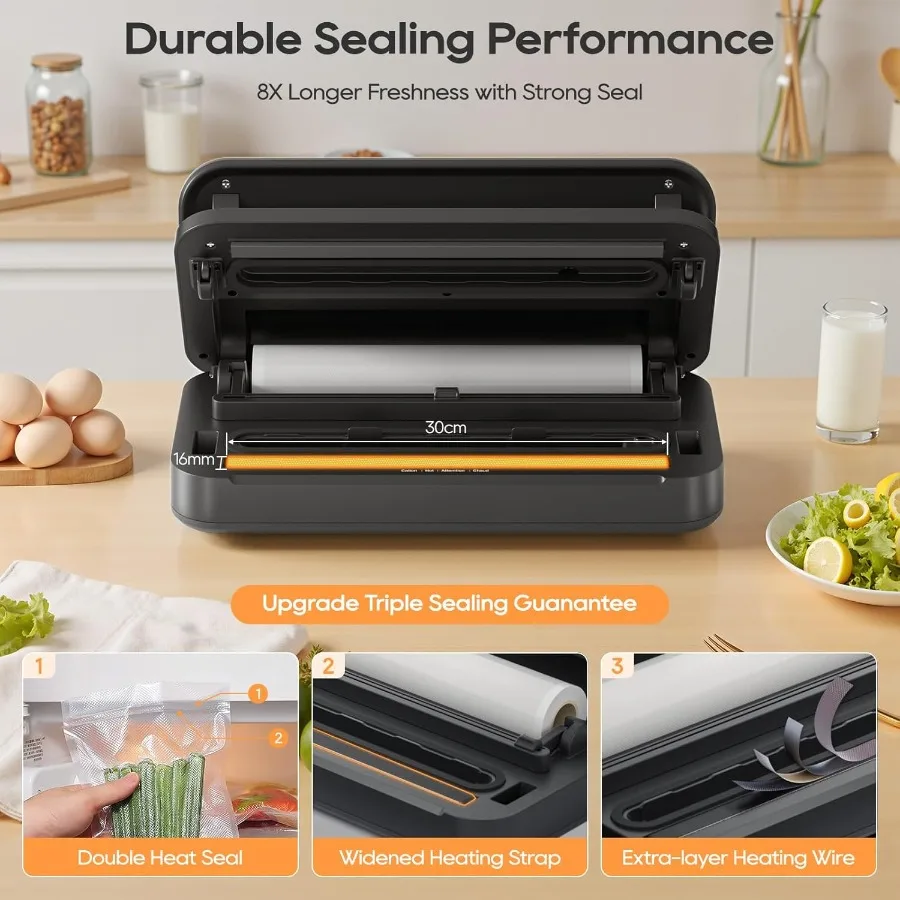 ترقية فراغ السدادة للأغذية 90kpa 14 في 1 جهاز غلق أكياس الطعام فراغ السدادة آلة سهلة قفل مقبض/Sous فيديو ودية السائل/الجاف/ #6