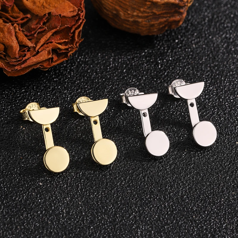 Simple and Niche Design Genuine S925 Silver Geometric Versatile Women's Earrings