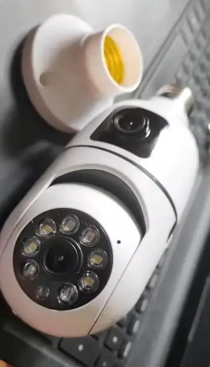 8MP WiFi IP Camera E27 Bulb Dual Lens Wireless Cam Baby Monitor Two-way Audio AI Human Tracking Smart Home Surveillance Camera photo review